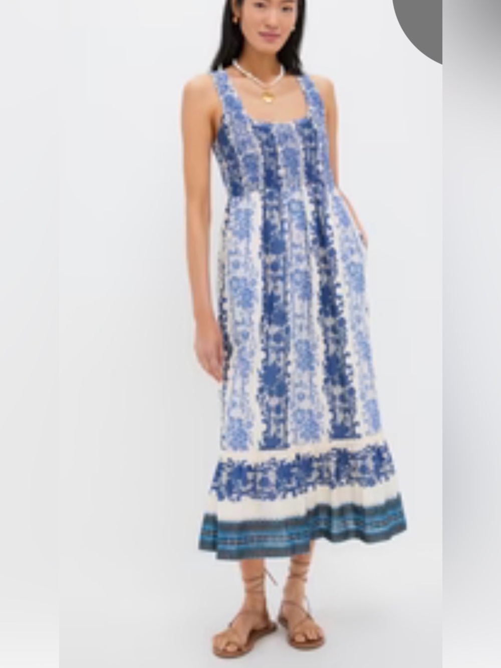 Tuckernuck Blue and White Floral Maxi Dress